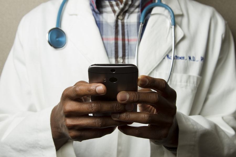 Clinician reviewing results on a phone